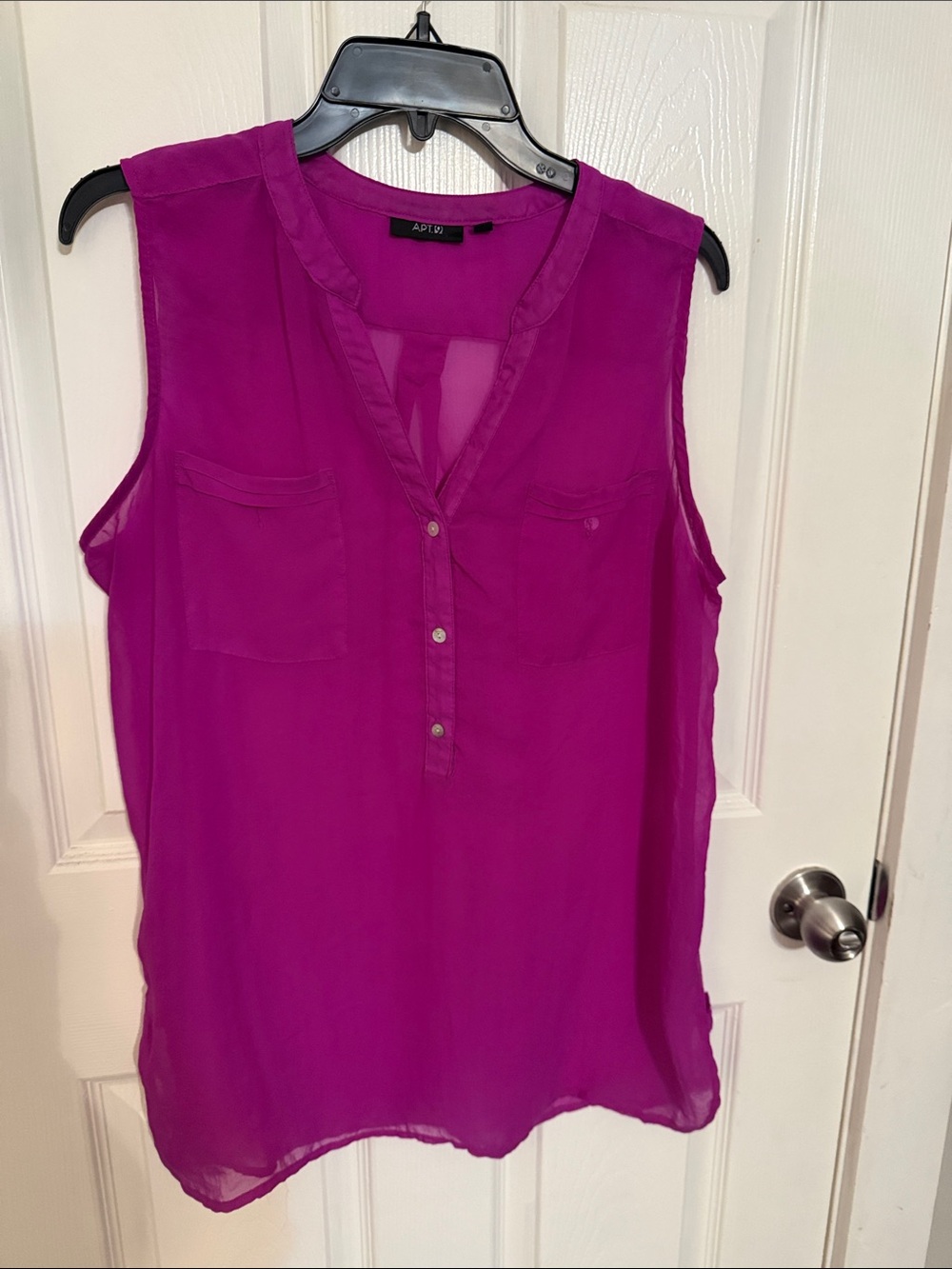 Apt. 9 Fuchsia Sleeveless V-Neck Button-Front Camisole